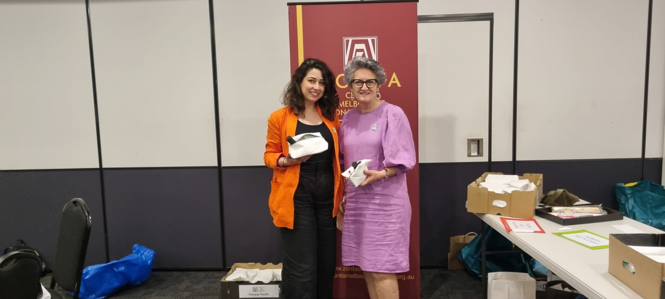 Zonta Club of Melbourne on Yarra members at a Pamper Packing event