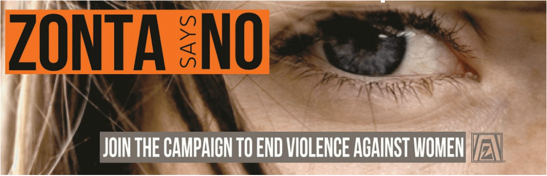Zonta says NO to violence against women banner